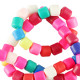 Polymer tube beads 6mm - Multicolour pink